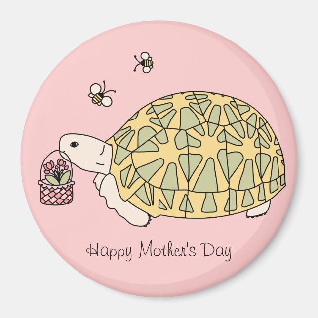 Imã Magneta personalizável de tartaruga no dia da mãe (Frente)