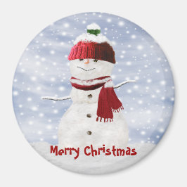 Imã Magneta personalizável do natalino Snowman