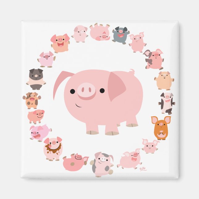 Imã Magneta Pig Mandala (Frente)
