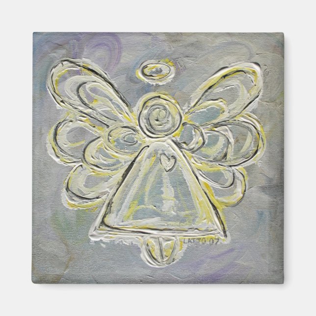 Imã Magneta prata e anjo branco (Frente)