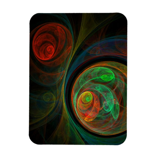 Ímã Magneta Premium Abstrato Verde de Renascimento (Vertical)