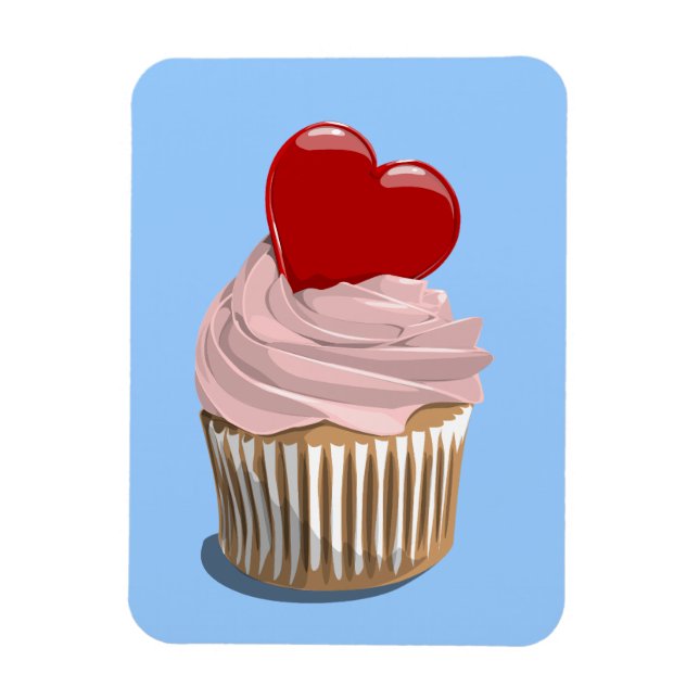 Ímã magneta premium de cupcake dia de os namorados (Vertical)