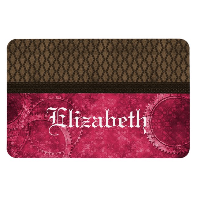 Ímã Magneta Premium de Engrenagem Metálica, Rosa (Horizontal)