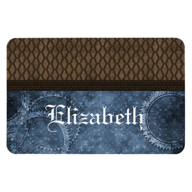 Ímã Magneta Premium de Gear Metálico, Azul (Horizontal)