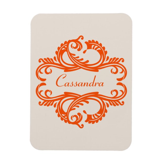 Ímã Magneta Premium de Permissão Chic Laranja (Vertical)