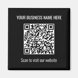 Imã Magneta Preta Quadrada de Código QR Moderno Simple
