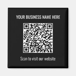 Imã Magneta Preta Quadrada de Código QR Moderno Simple