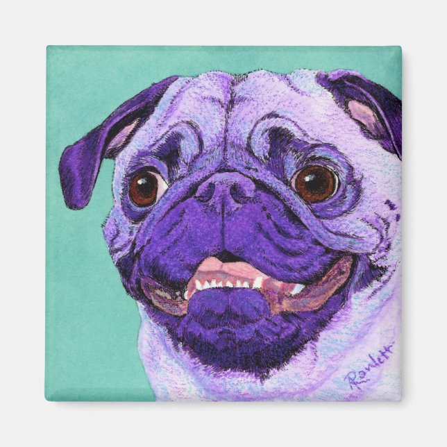 Imã Magneta Purple Pug (Frente)