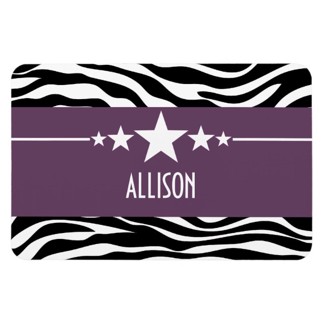 Ímã Magneta Purple Sassy Star Zebra Premium (Horizontal)