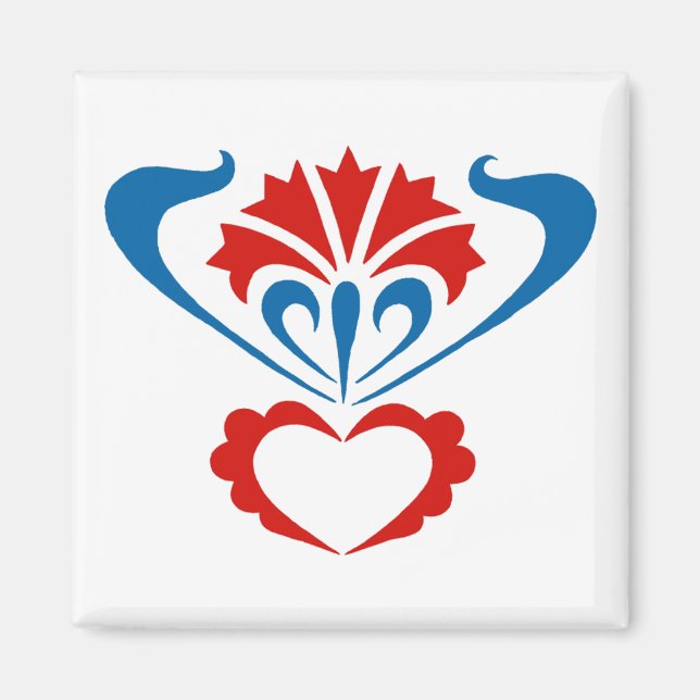 Imã Magneta quadrada com Motif Ornamental Esloveno (Frente)