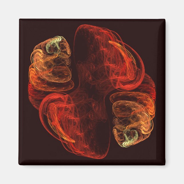 Imã Magneta Quadrada de Abstrato de Metamorfose (Frente)