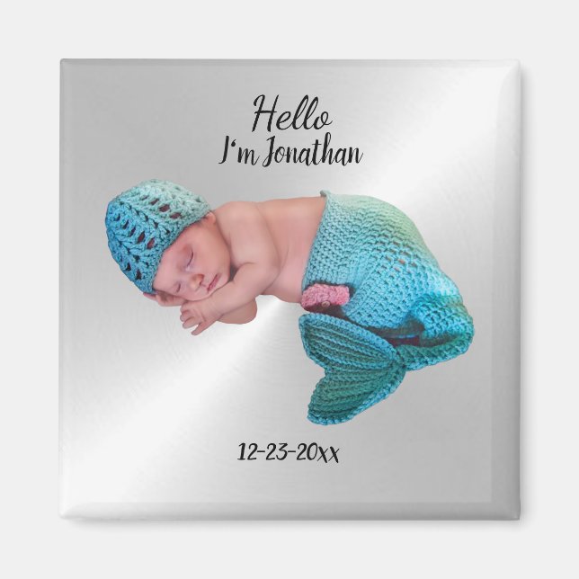 Imã Magneta Quadrada de Fotografias Personalizada (Frente)