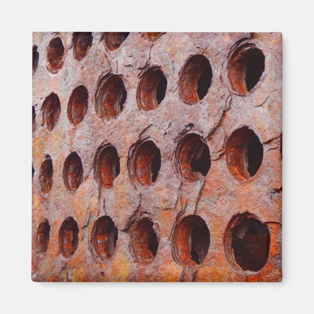 Imã Magneta quadrada de metal perfurada (Frente)