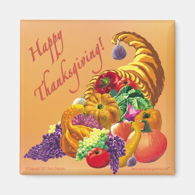 Imã Magneta quadrada de THANKSGIVING (Frente)