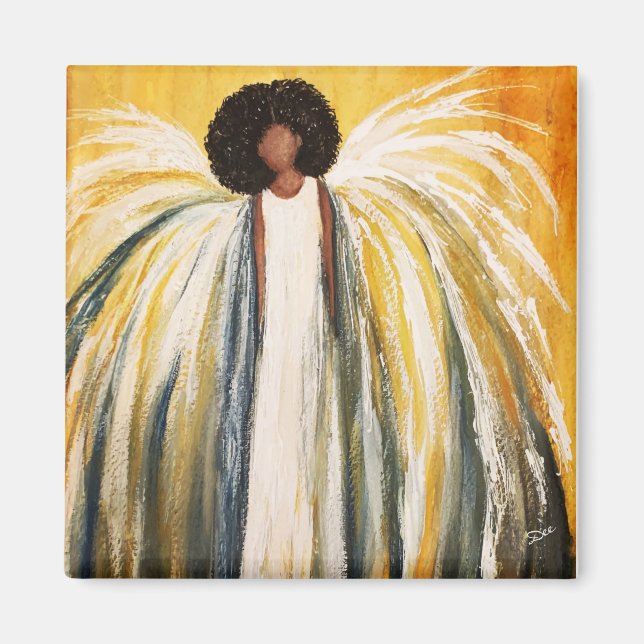 Imã Magneta quadrada do Guardian Angel 2 Inch (Frente)