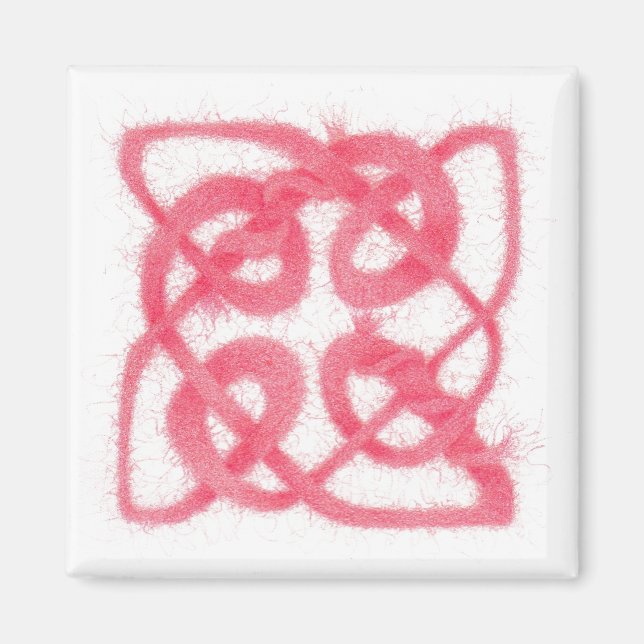 Imã Magneta quadrada do KNOT rosa CELTIC (Frente)