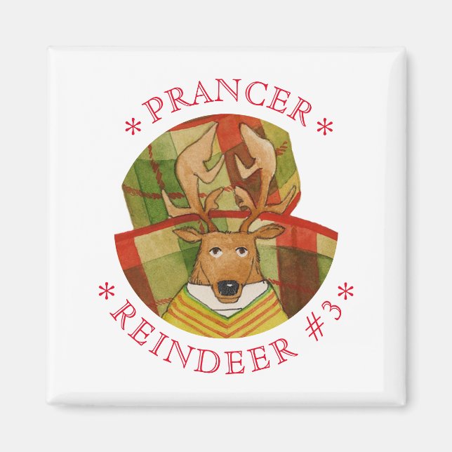 Imã Magneta quadrada do PRANCER REINDEER (Frente)