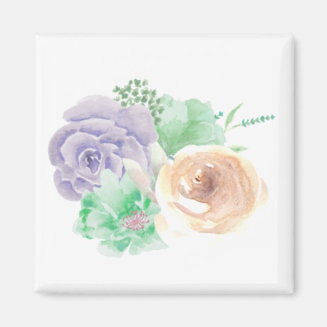 Imã Magneta Quadrada Floral (Frente)