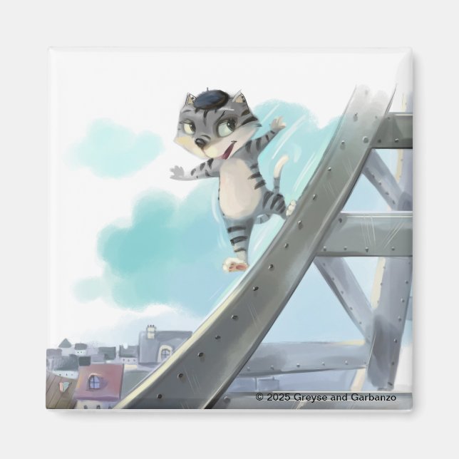 Imã Magneta quadrado Eiffel 2 polegadas (Frente)