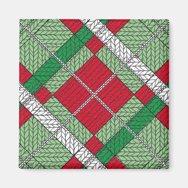 Imã Magneta quadrado HOLIDAY ARGYLE KNIT (Frente)