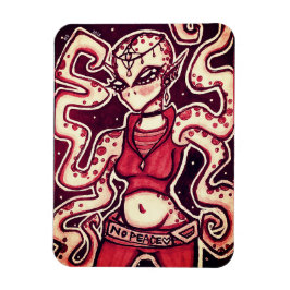 Ímã Magneta Red and Black No Peace Alienígena