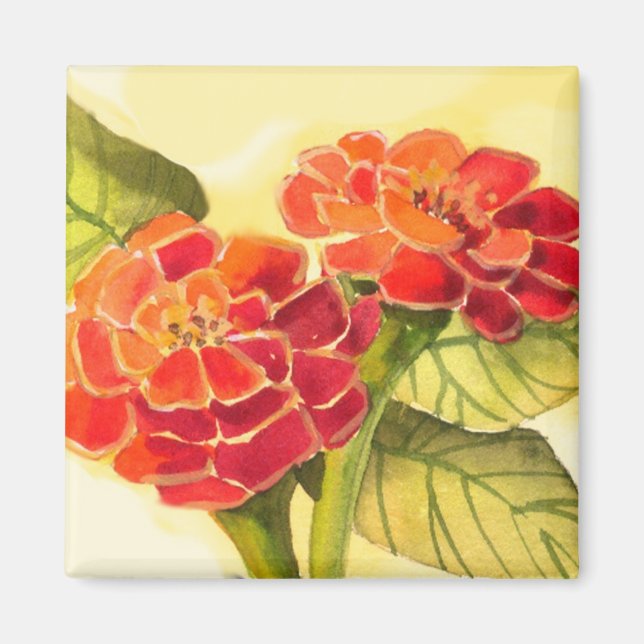 Imã Magneta Red Zinnias (Frente)
