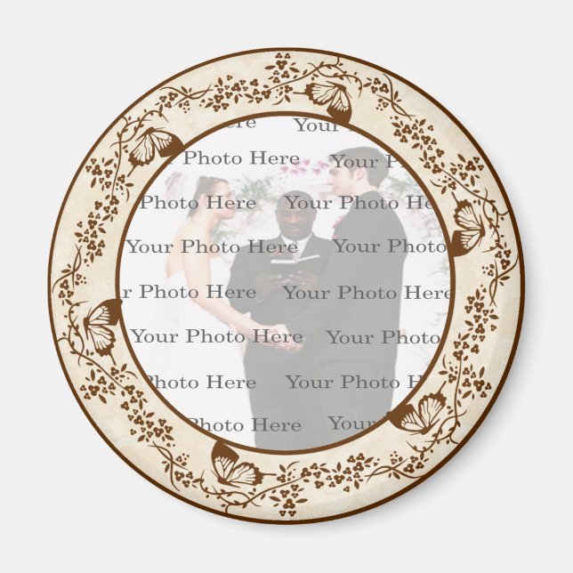 Imã Magneta redonda borboleta elegante (Frente)