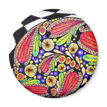 Magneta redonda com arte original