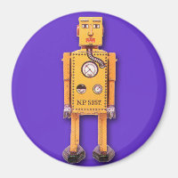 Magneta redonda de robô amarelo