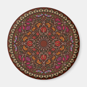 Imã Magneta redonda Elegante Floral Mandala De 2 ¼ Po