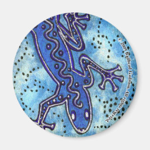 Imã Magneta redonda Gecko Azul