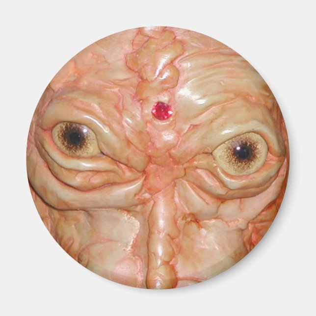 Imã Magneta redonda, "Olhos de Demônio Marrom" (Frente)