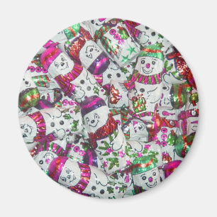 Imã Magneta rosa doce Snowmen