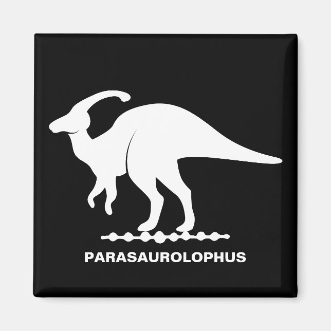 Imã Magneta Silhueta de Dinossauro de Parasaurolophus (Frente)