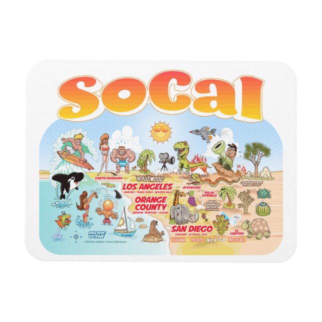 Ímã Magneta SoCal Souvenir (Horizontal)