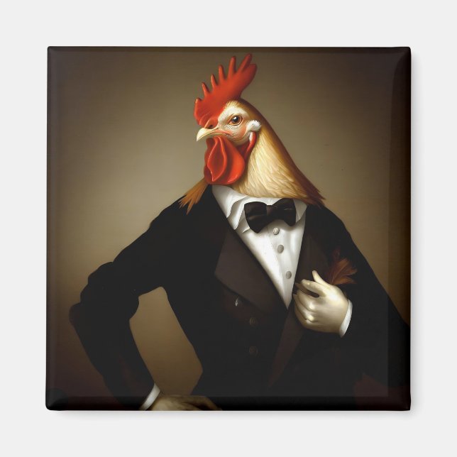 Imã Magneta sofisticada de pintura em galo (Frente)