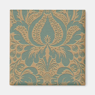Imã Magneta Teal Beige Damask