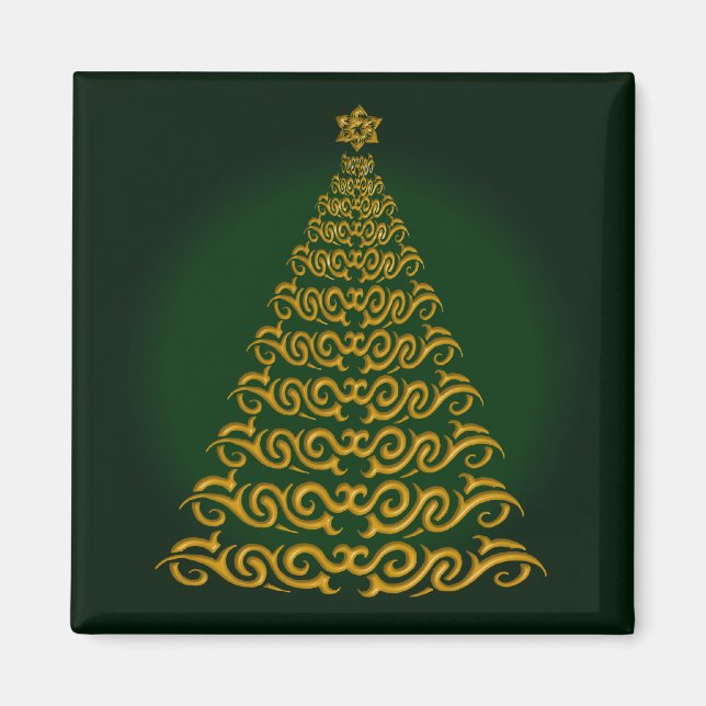 Imã Magneta verde de Natal Elegante (Frente)