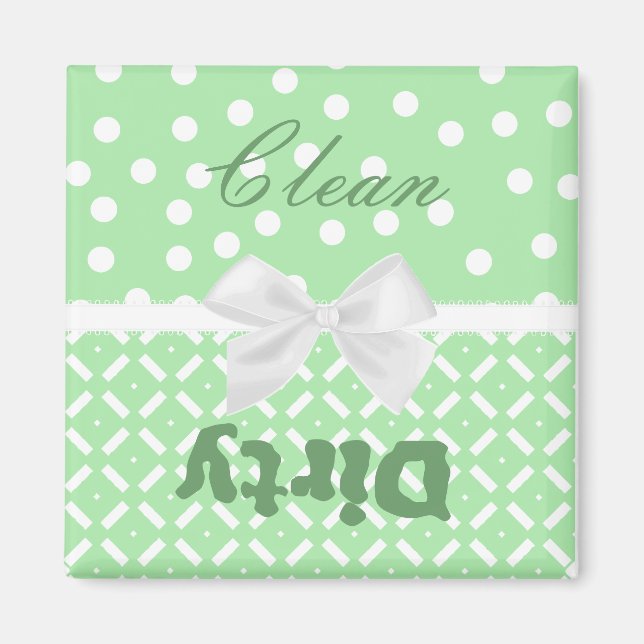 Imã Magneta verde e branca de cozinha suja (Frente)