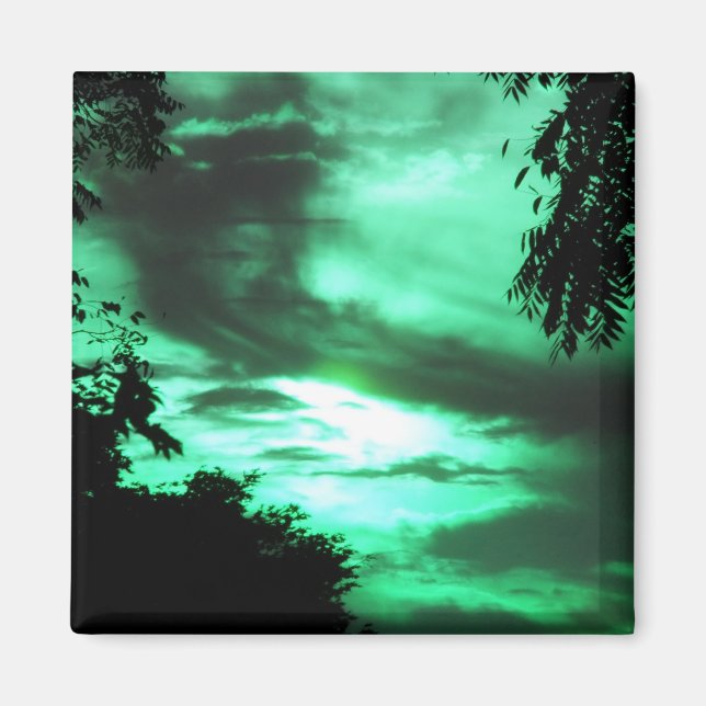 Imã Magneta verde nublada (Frente)
