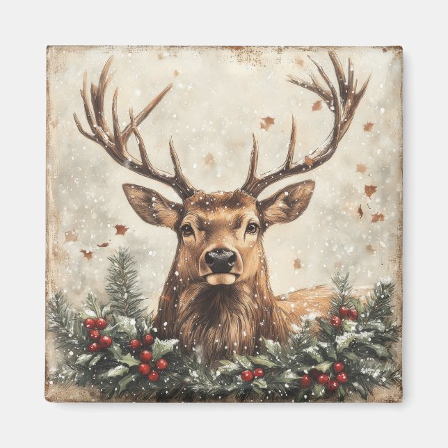 Imã Magneta Vintage Natal (Frente)