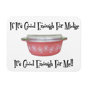 Ímã Magnete de Midge Rosa Pyrex, Retro MCM