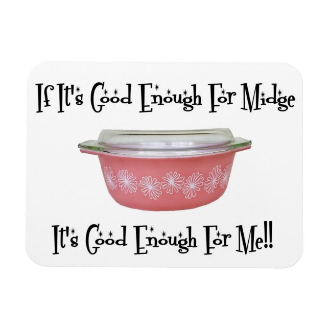 Ímã Magnete de Midge Rosa Pyrex, Retro MCM (Horizontal)