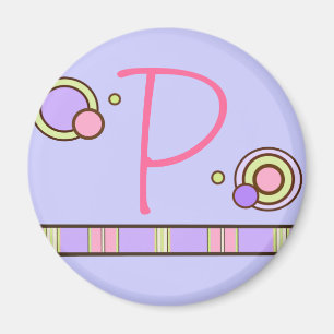 Imã Magnete de pontos e tiras monogramadas - roxo