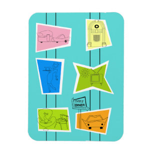 Ímã Magnete Flexível Kitsch Retro-Atômico