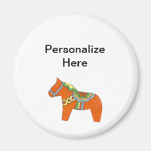 Imã Magnete Personalizado Red Dala Horse