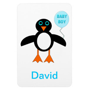 Ímã Magnete Personalizável do Pinguim Azul-Branco