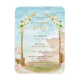 Ímã MAGNETIC Beach Coastal Elopement Party Invite
