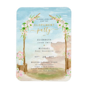 Ímã MAGNETIC Beach Coastal Elopement Party Invite