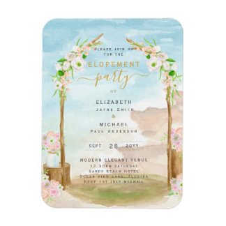 Ímã MAGNETIC Beach Coastal Elopement Party Invite